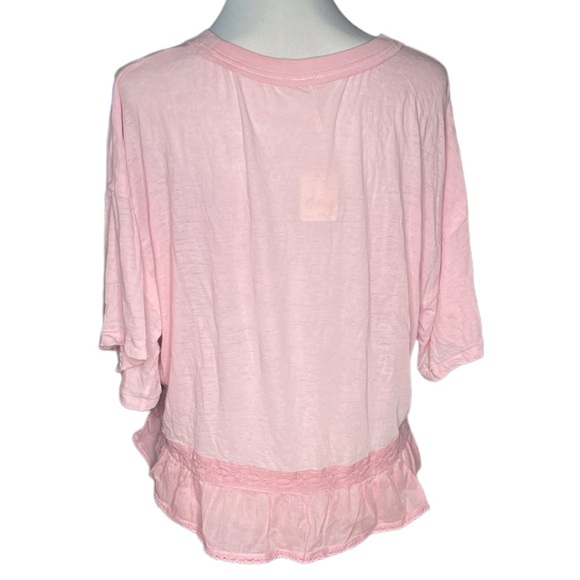 Free People Fall in Love Tee Top Blush Pink Size Large - Picture 2 of 8
